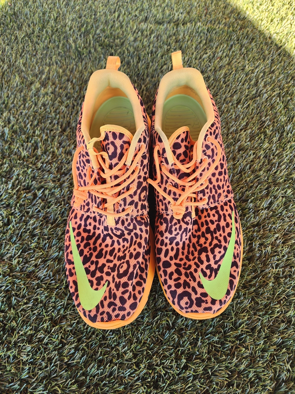 Nike Roshe Run FB Leopard Orange Cheetah Print Rare Sneaker